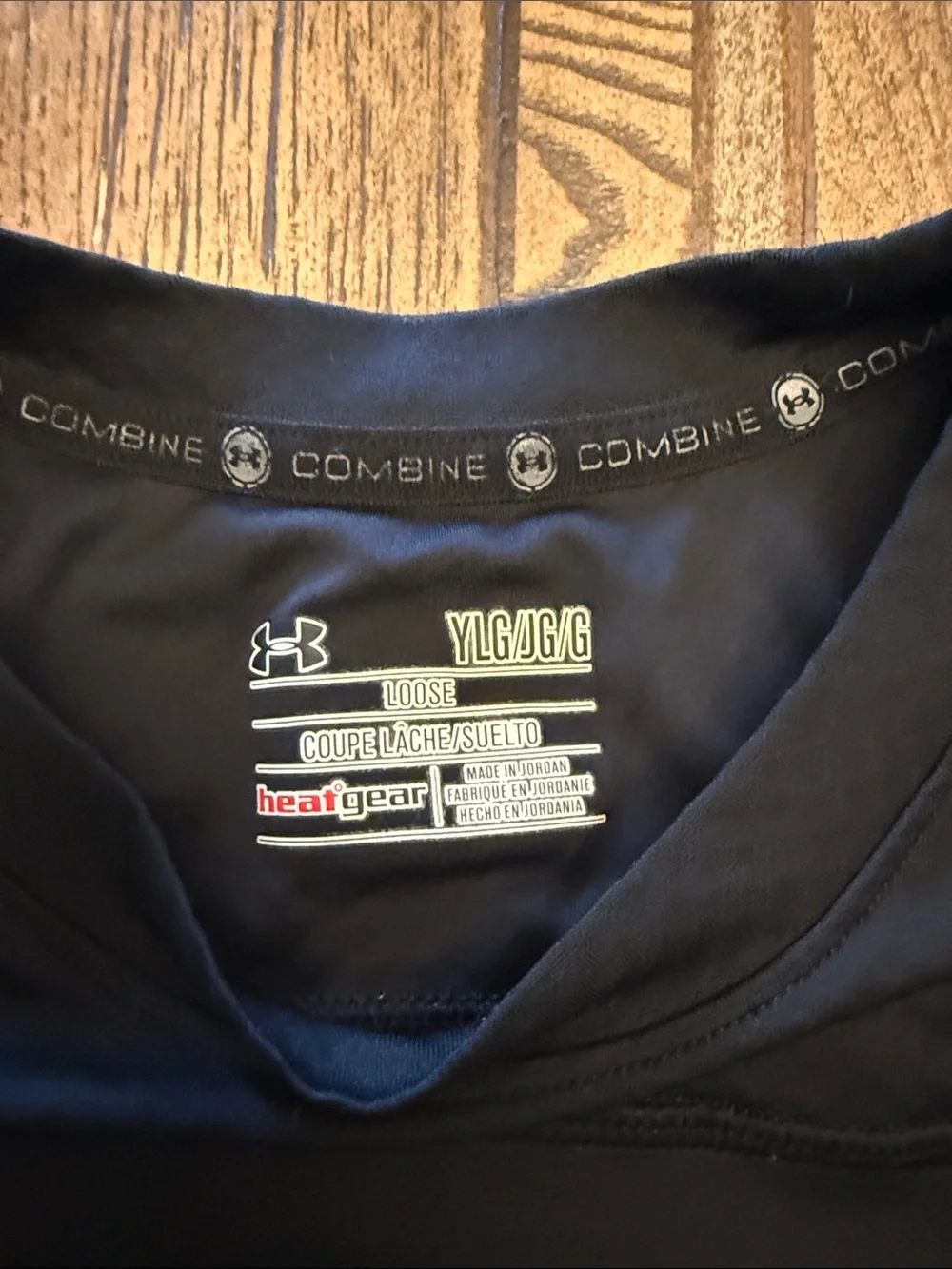 Under Armour Combine Black Short Sleeve Performance Tee for Kids